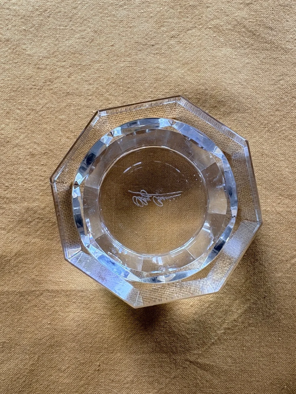 Oleg Cassini 24% Lead Crystal Votive Candle Holder with Octagonal Faceted Cut